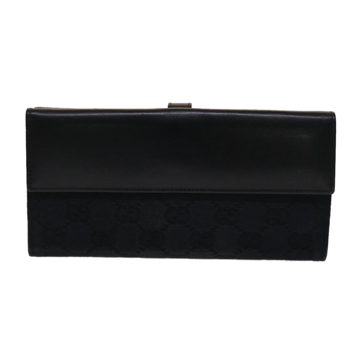 GUCCI GG Canvas Jackie Long Wallet Leather Black ep953