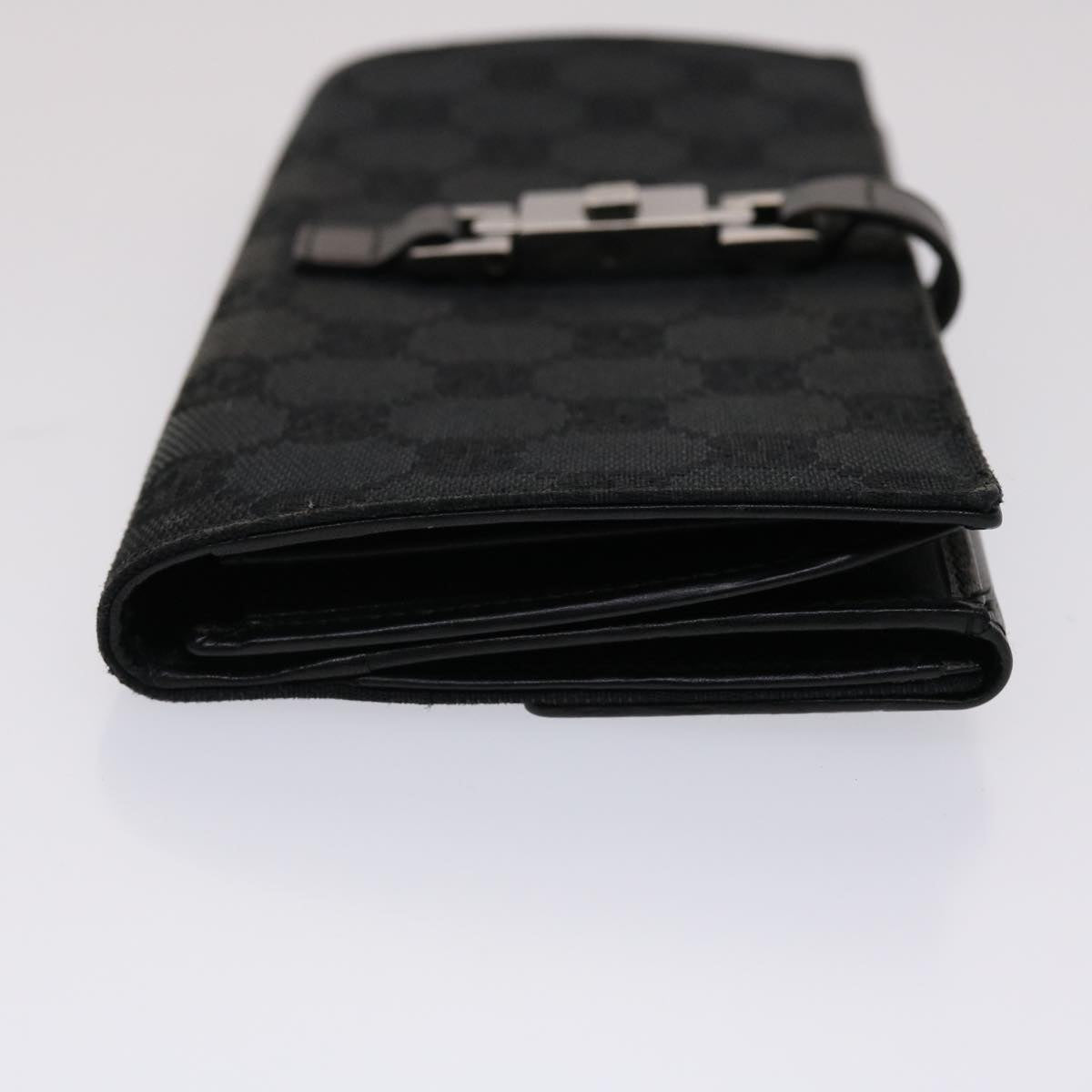 GUCCI GG Canvas Jackie Long Wallet Leather Black ep953