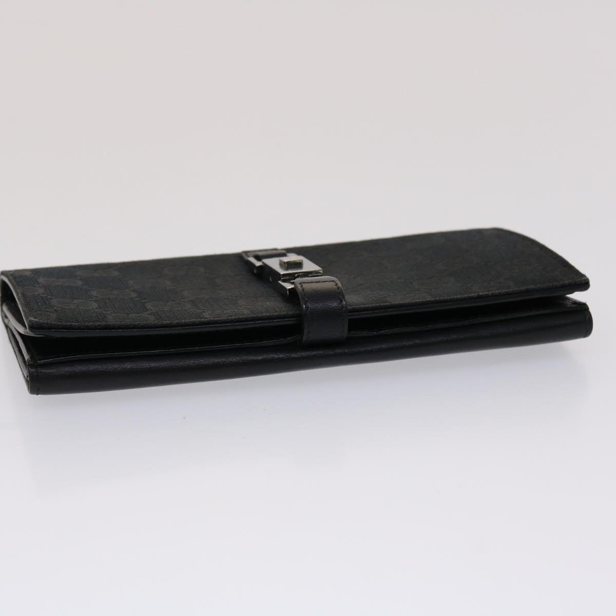 GUCCI GG Canvas Jackie Long Wallet Leather Black ep953