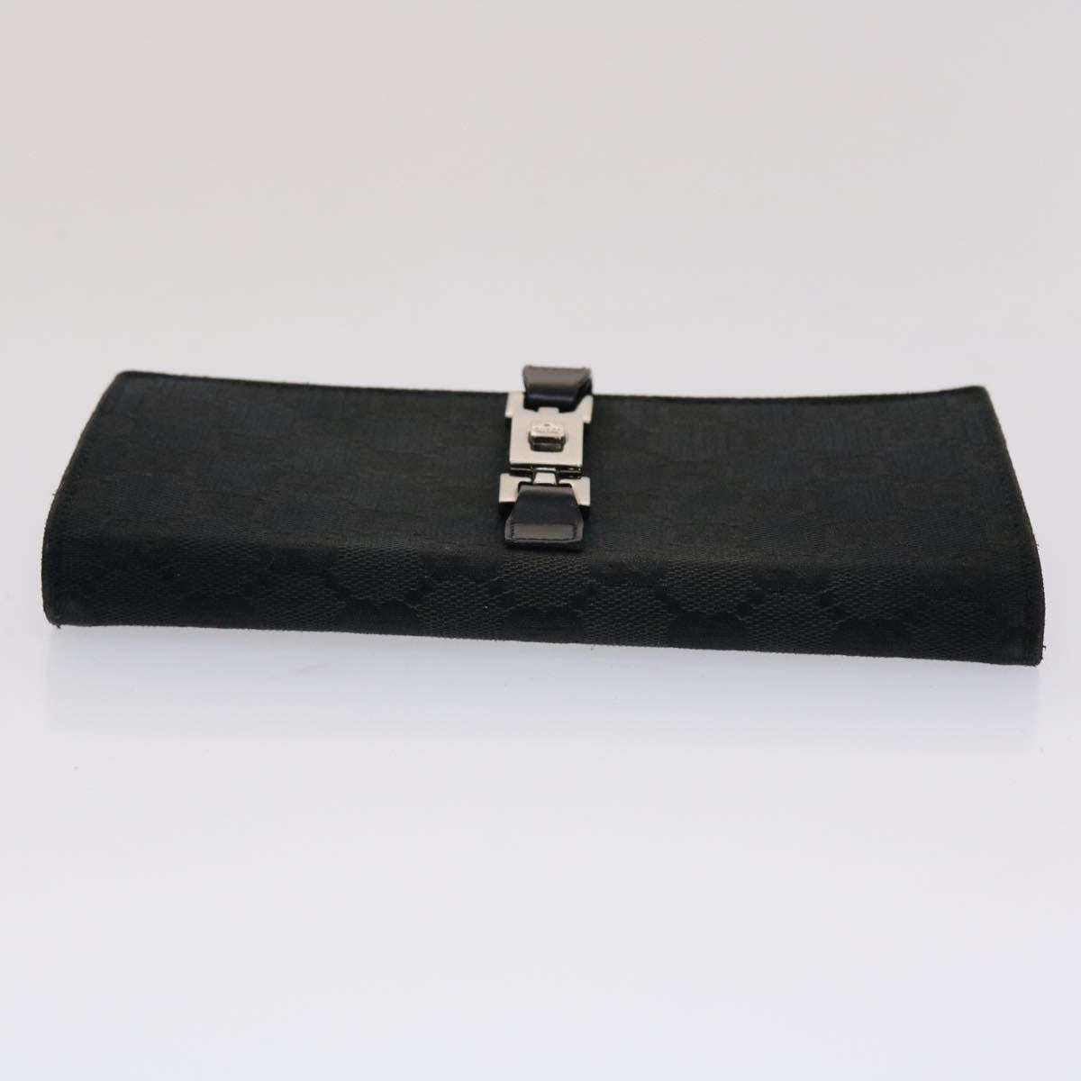 GUCCI GG Canvas Jackie Long Wallet Leather Black ep953