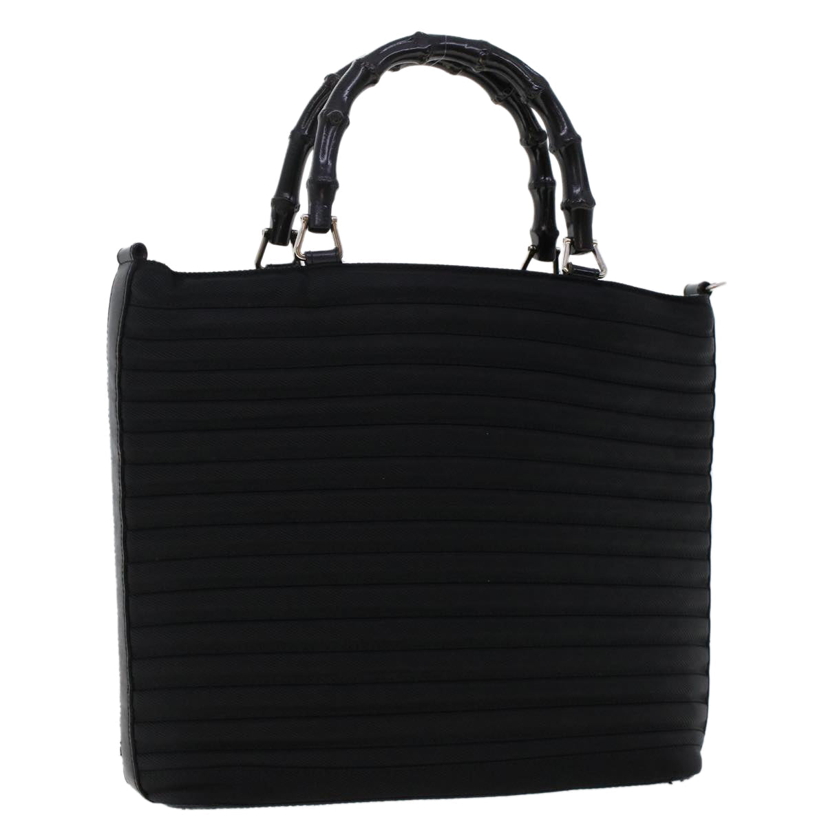 GUCCI Bamboo Shoulder Bag Nylon Black 000•1705•0588 ep982