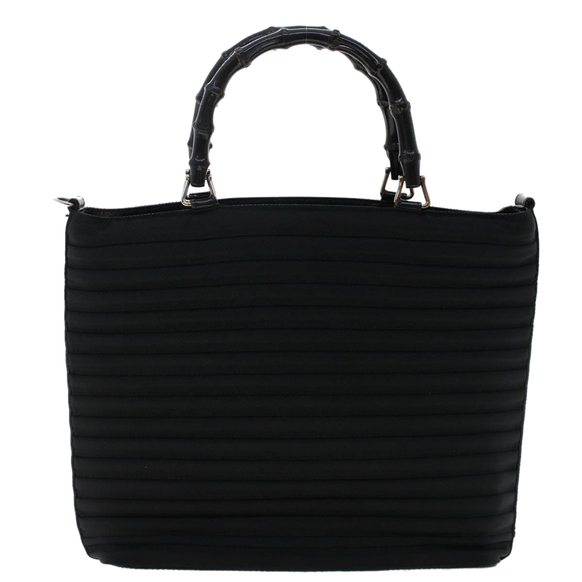 GUCCI Bamboo Shoulder Bag Nylon Black 000•1705•0588 ep982
