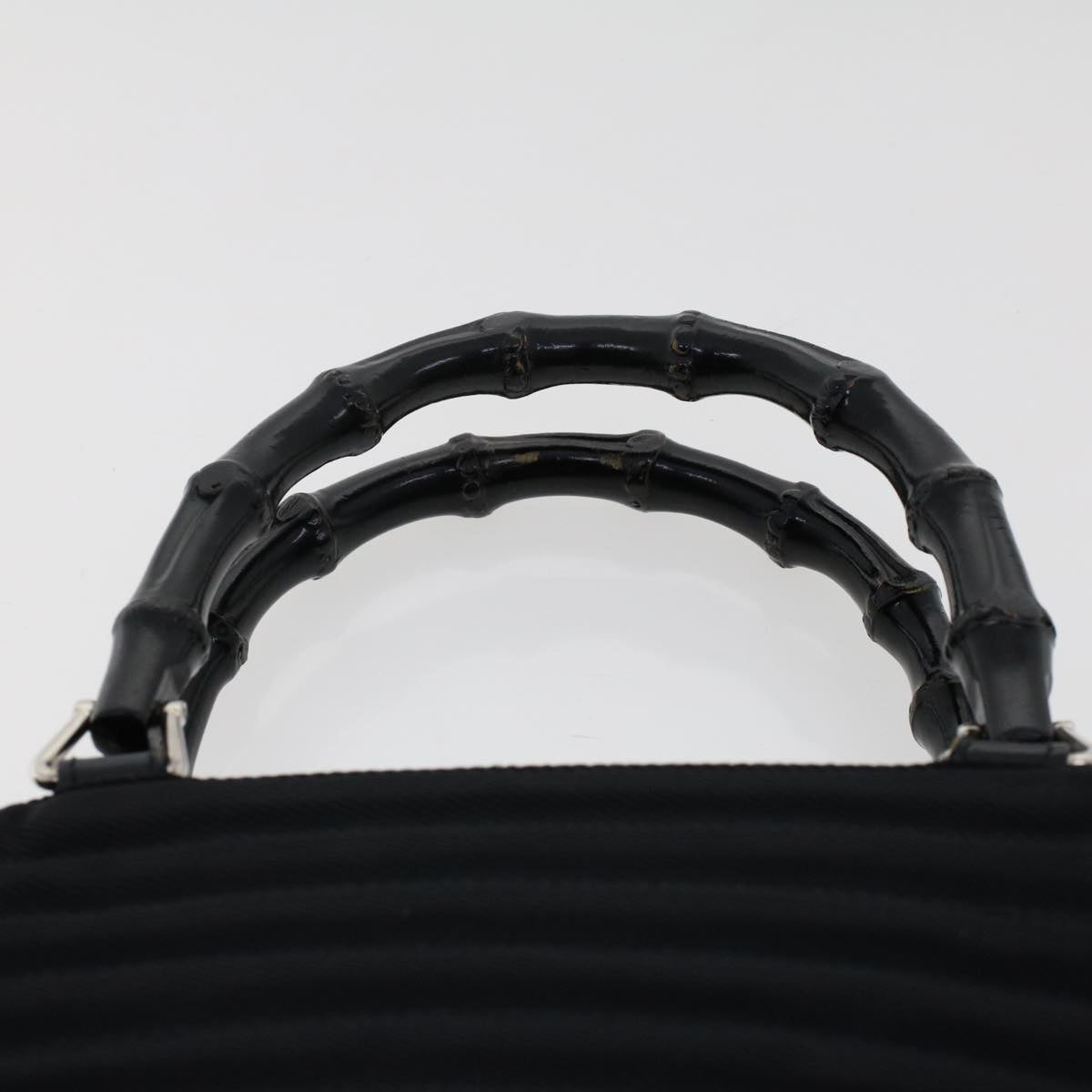 GUCCI Bamboo Shoulder Bag Nylon Black 000•1705•0588 ep982