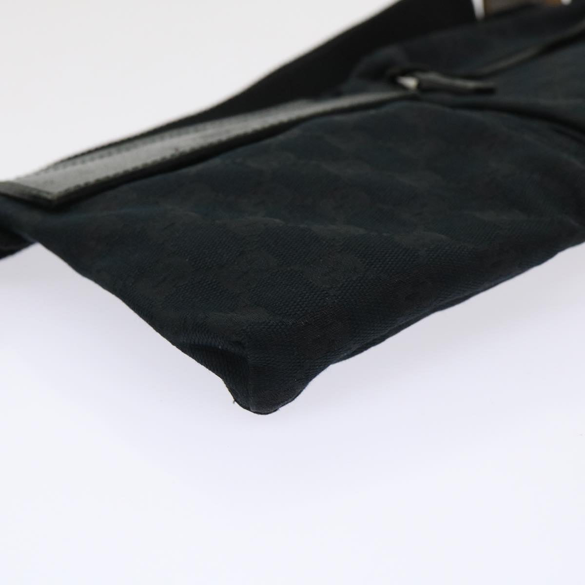 GUCCI GG Canvas Waist bag Leather Black 28566 ep995