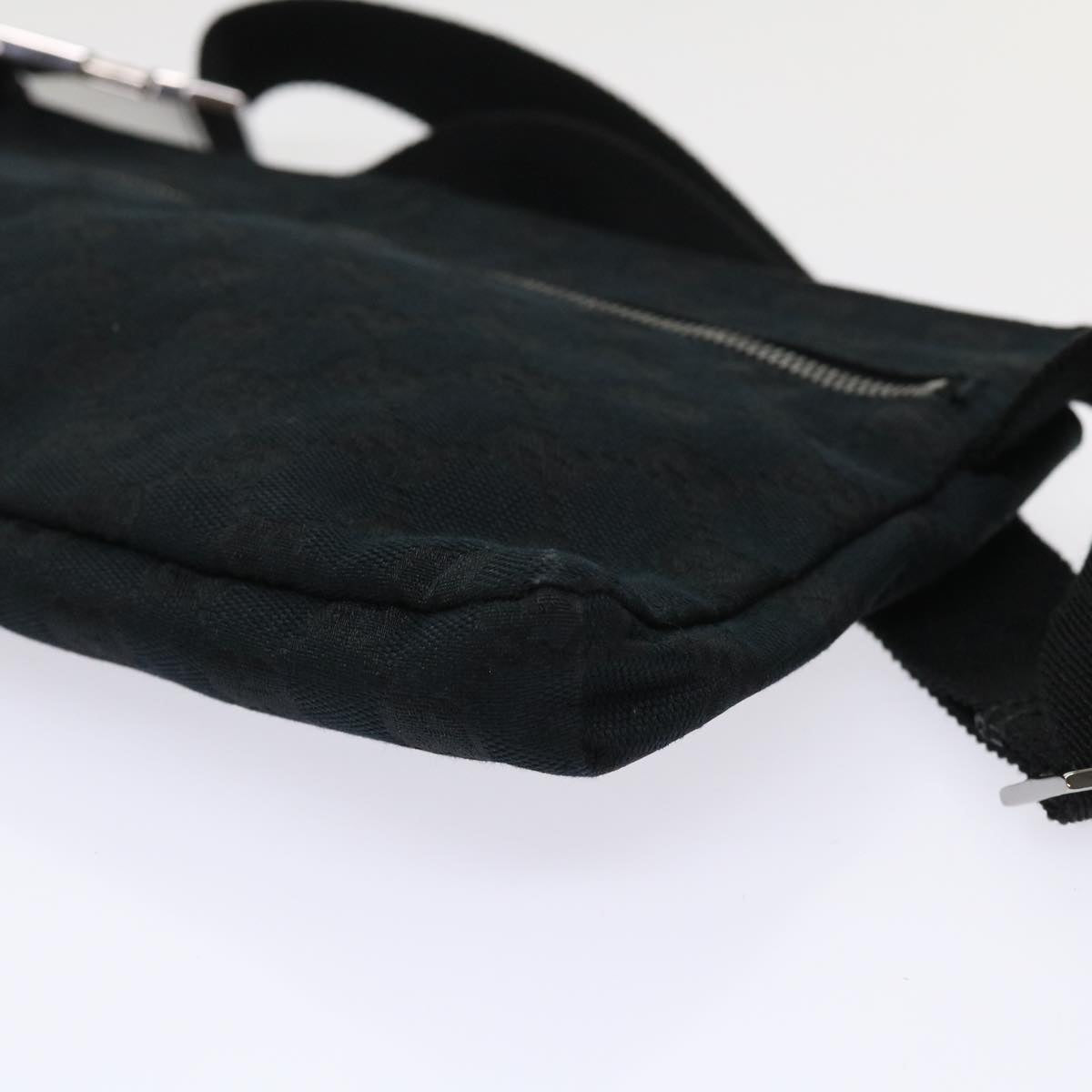 GUCCI GG Canvas Waist bag Leather Black 28566 ep995