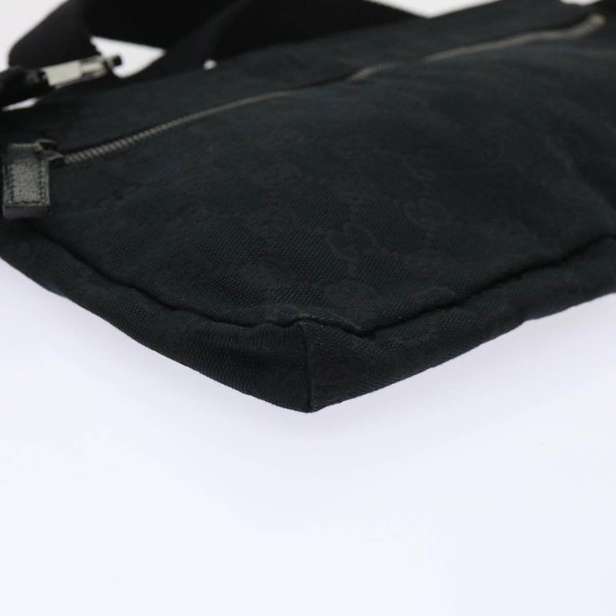GUCCI GG Canvas Waist bag Leather Black 28566 ep995