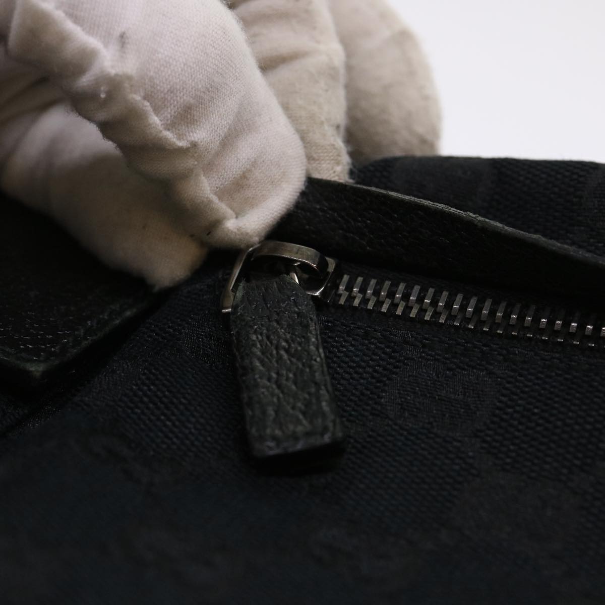 GUCCI GG Canvas Waist bag Leather Black 28566 ep995