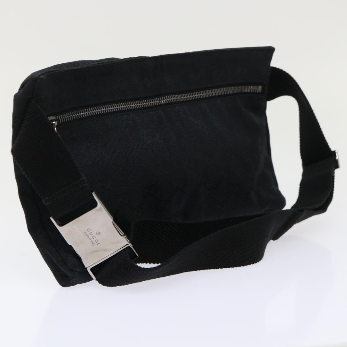 GUCCI GG Canvas Waist bag Leather Black 28566 ep995