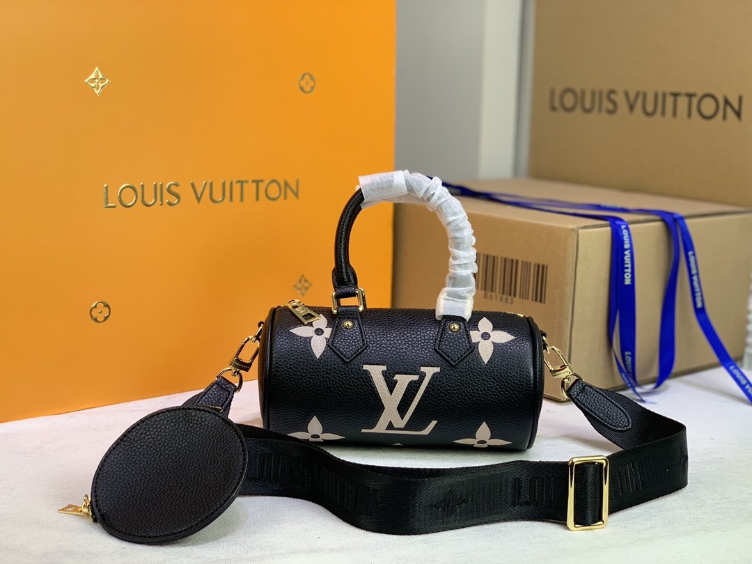LV Papillon GLAMI Monogram Empreinte Black/Beige For Women,  Shoulder And Crossbody Bags 7.9in/20cm LV M45980