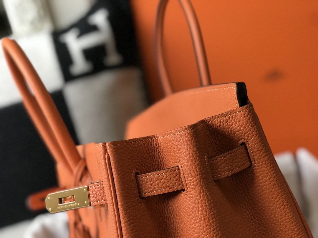 GLAMI Birkin Orange Togo Gold Hardware Bag For Women, Handbags, Shoulder Bags 30cm/12in