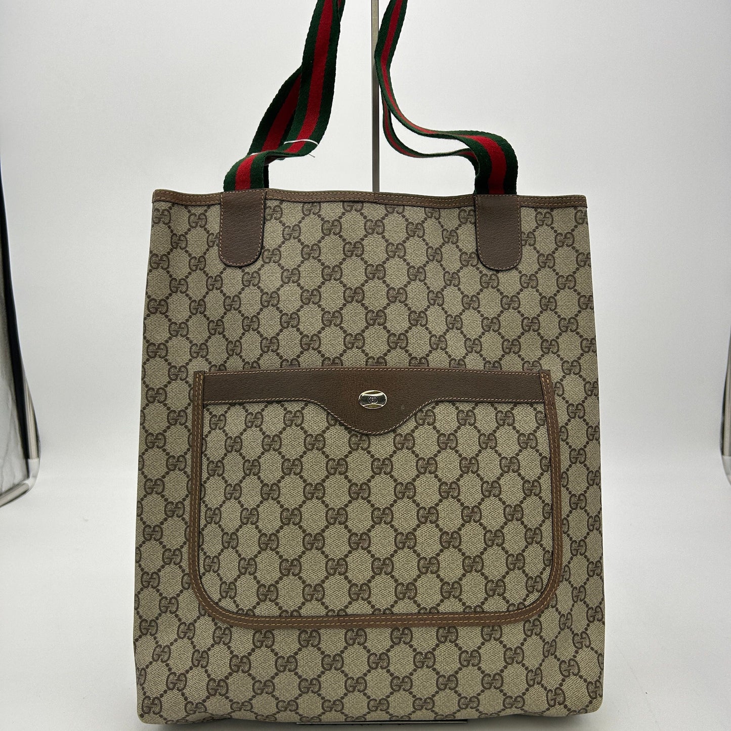 GLM-- AGLM-essory Collection Vertical Shopper Tote in GG Canvas With Leather YVEAE995