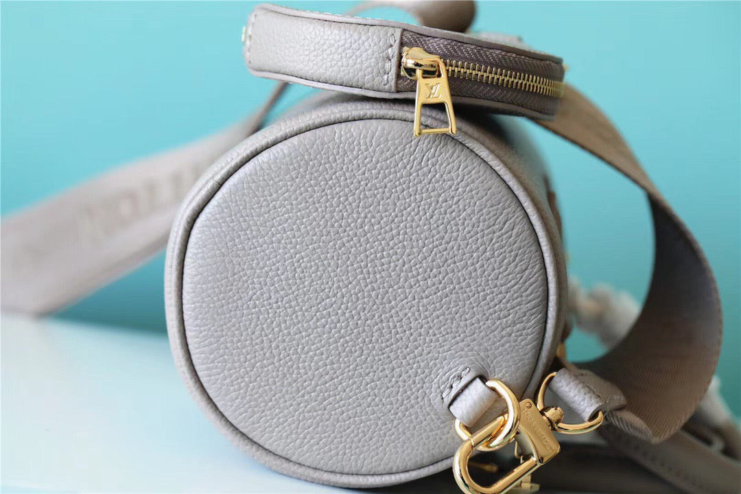 LV Papillon GLAMI Monogram Empreinte Tourterelle / Creme Beige For Women, WomenÃ¢â‚¬â„¢s Handbags, Shoulder Bags And Crossbody Bags 7.9in/20cm LV M46031