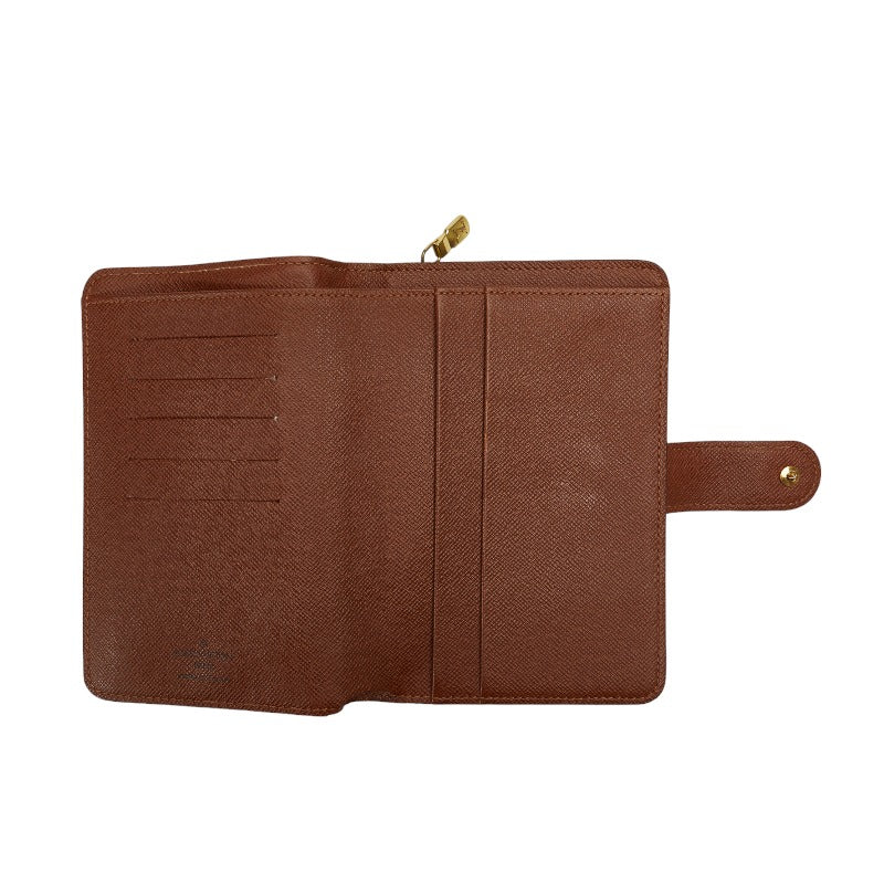 Louis Vuitton Monogram Port Papier Jeep Double Folded Wallet M61207 Brown PVC Leather  Louis Vuitton