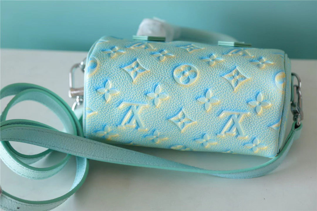 LV Nano Speedy Monogram Empreinte Vert D’eau Green For Women,  Shoulder And Crossbody Bags 16cm/6.3in LVÃ‚Â 