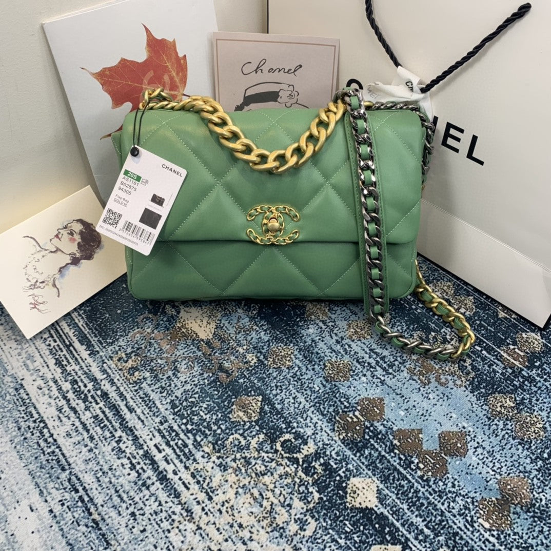 CHL 19 GlamIap Bag Gold Hardware Green For Women Handbags, Shoulder Bags 10.2in/26cm AS1160