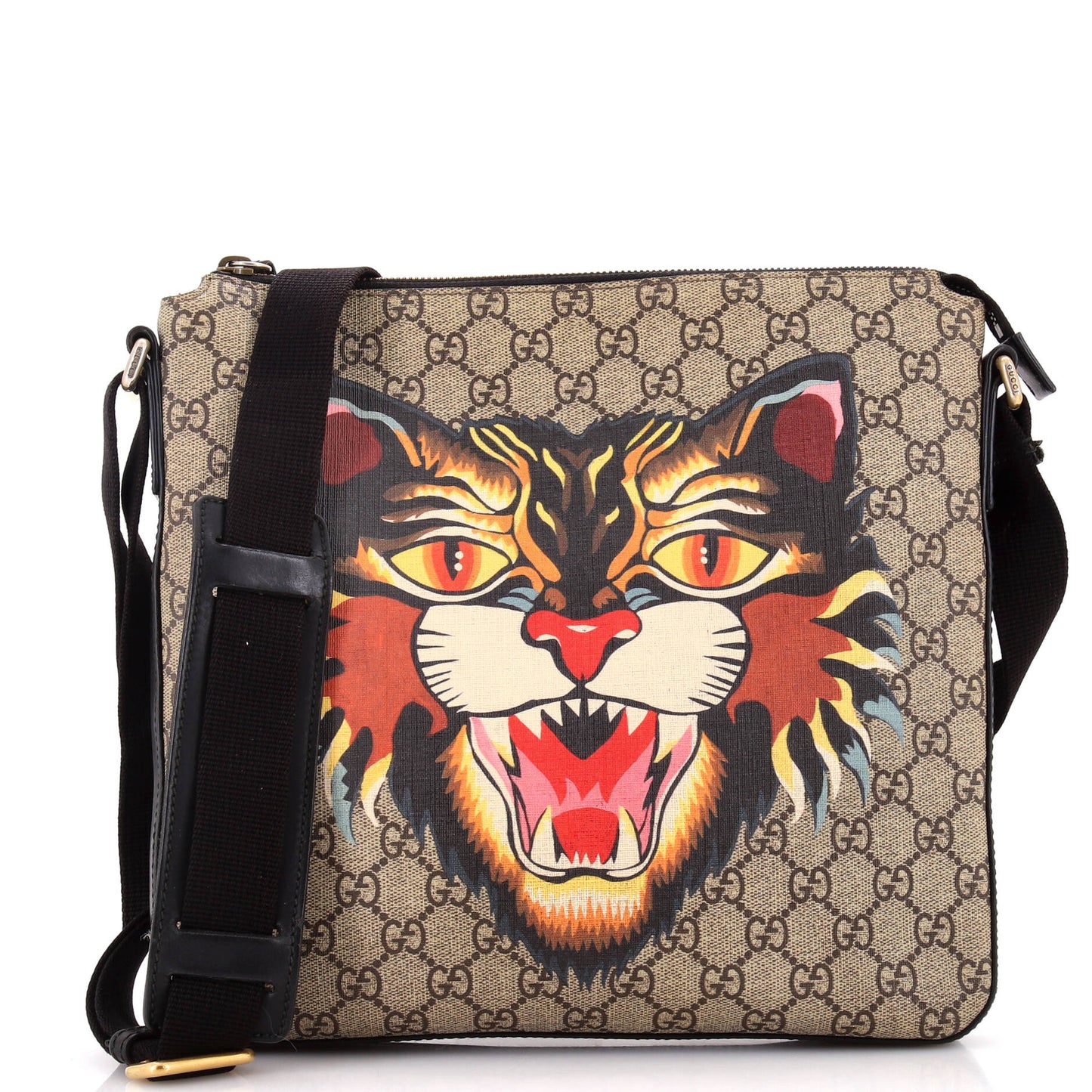 Flat Messenger Bag Printed GG Coated Canvas Medium