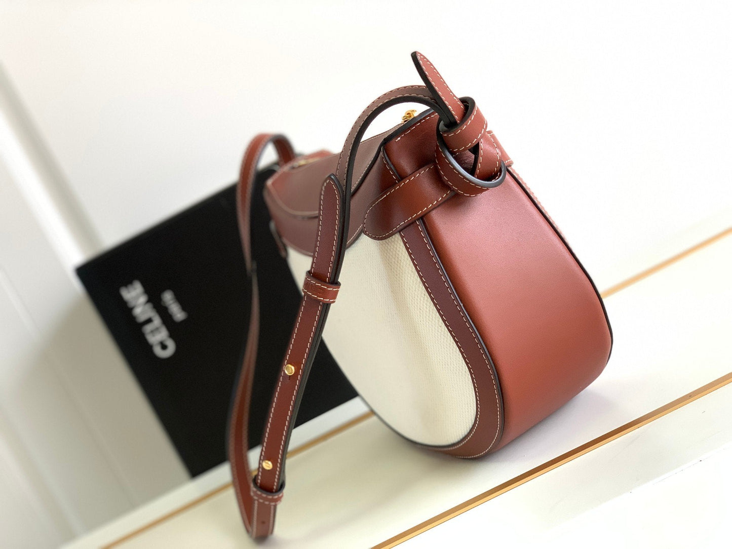 GLAMI BesaGLAMI Noeuds Francais Bag Brown/White For Women 10in/25cmÃ‚Â 