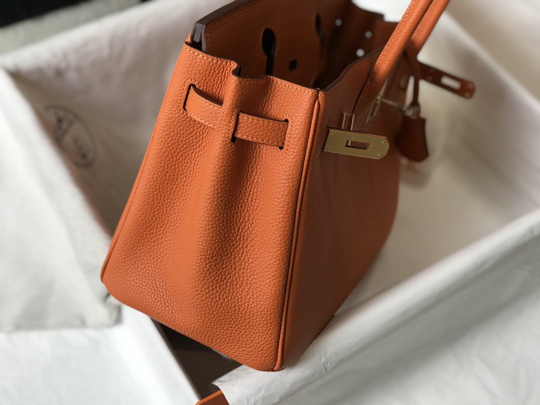 GLAMI Birkin Orange Togo Gold Hardware Bag For Women, Handbags, Shoulder Bags 30cm/12in