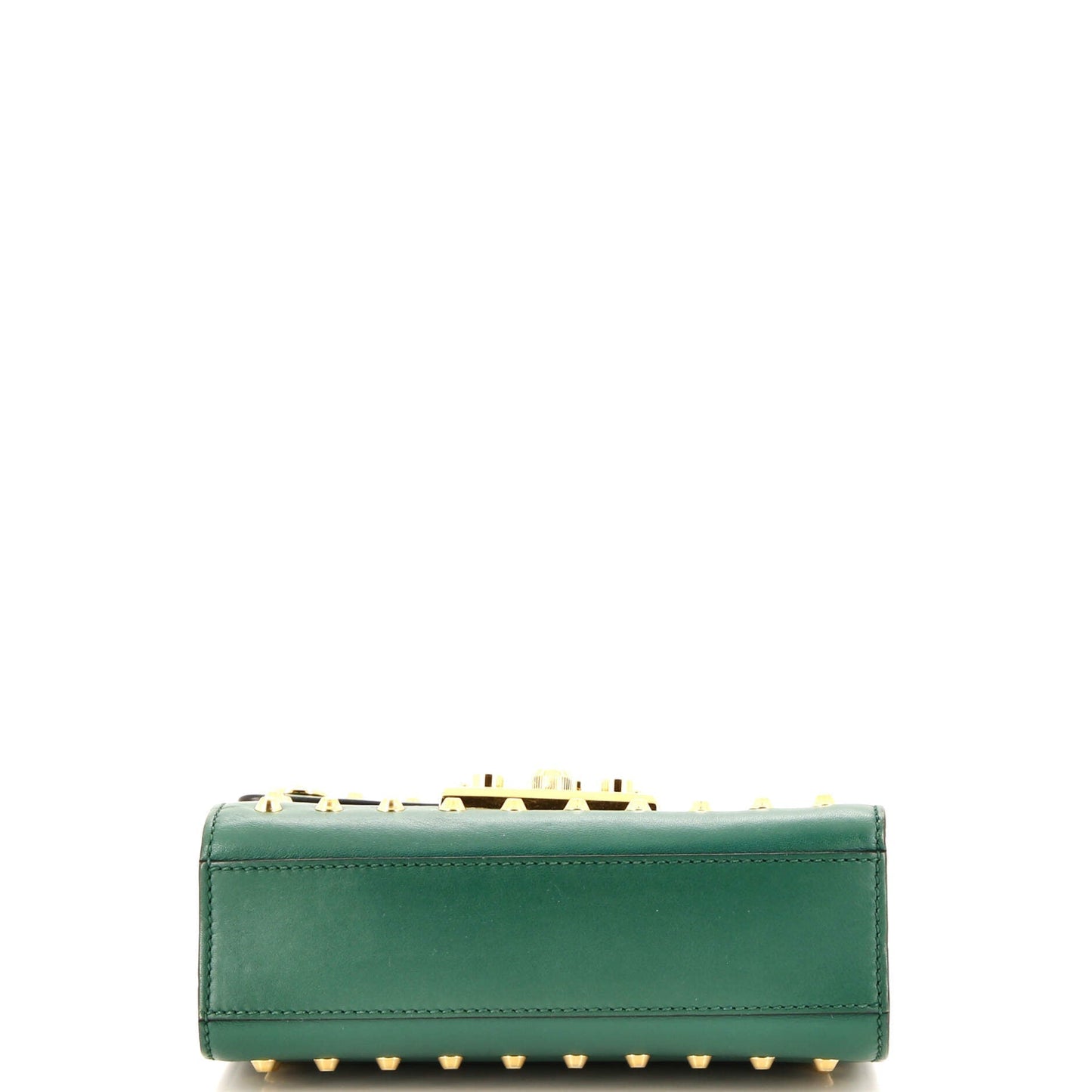 Pearly Padlock Shoulder Bag Studded Leather Small
