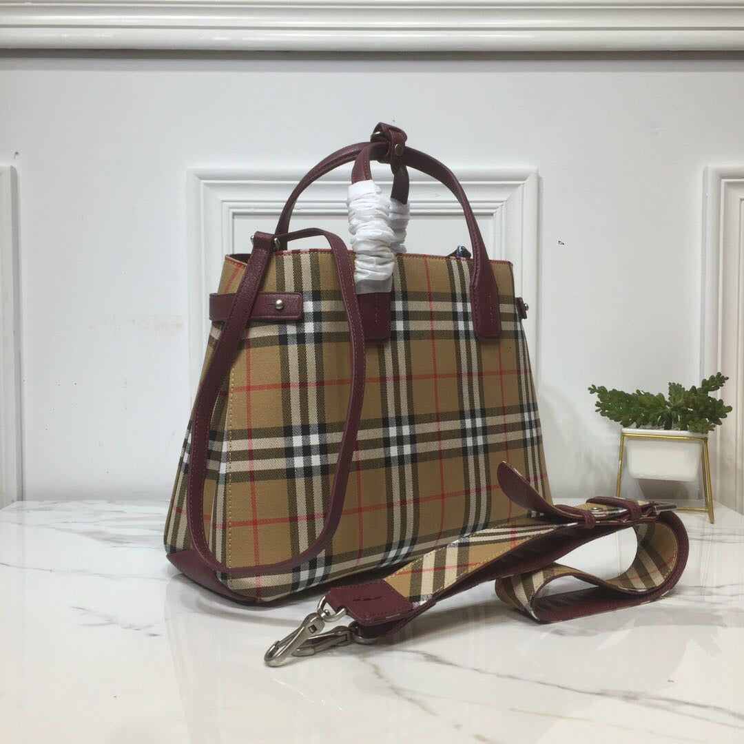 GLAMI House Check Derby MeGLAMIum Banner Purse Tote Purple For Women, WomenÃ¢â‚¬â„¢s Bags 14in/35cm