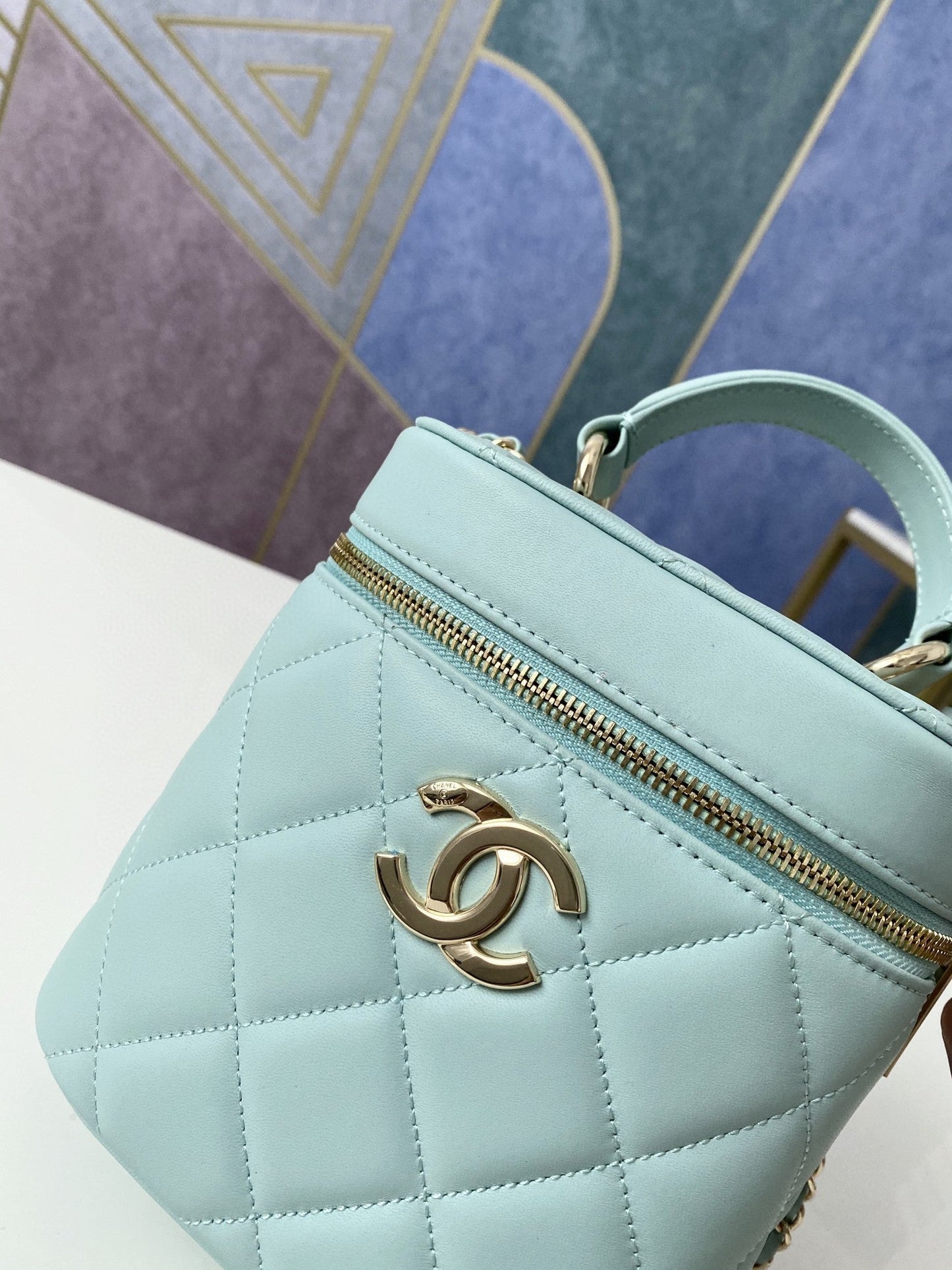 CHLVanity Case Gold Hardware Light Green For Women Handbags, Shoulder Bags 9.4in/24cmÃ‚Â 