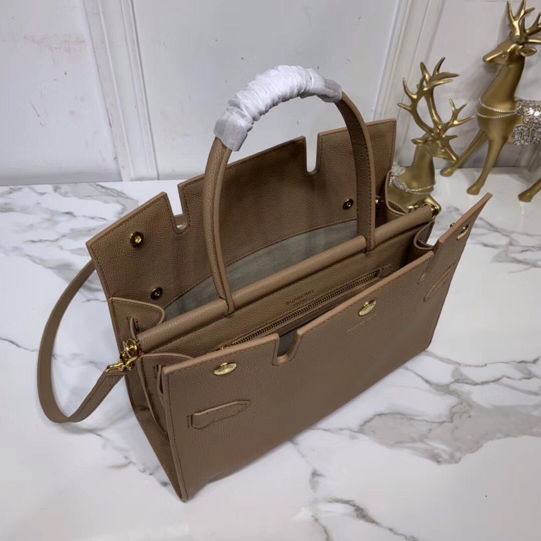 GLAMI Small Title Bag With Pocket Detail Brown For Women, Bags 11.8in/30cm