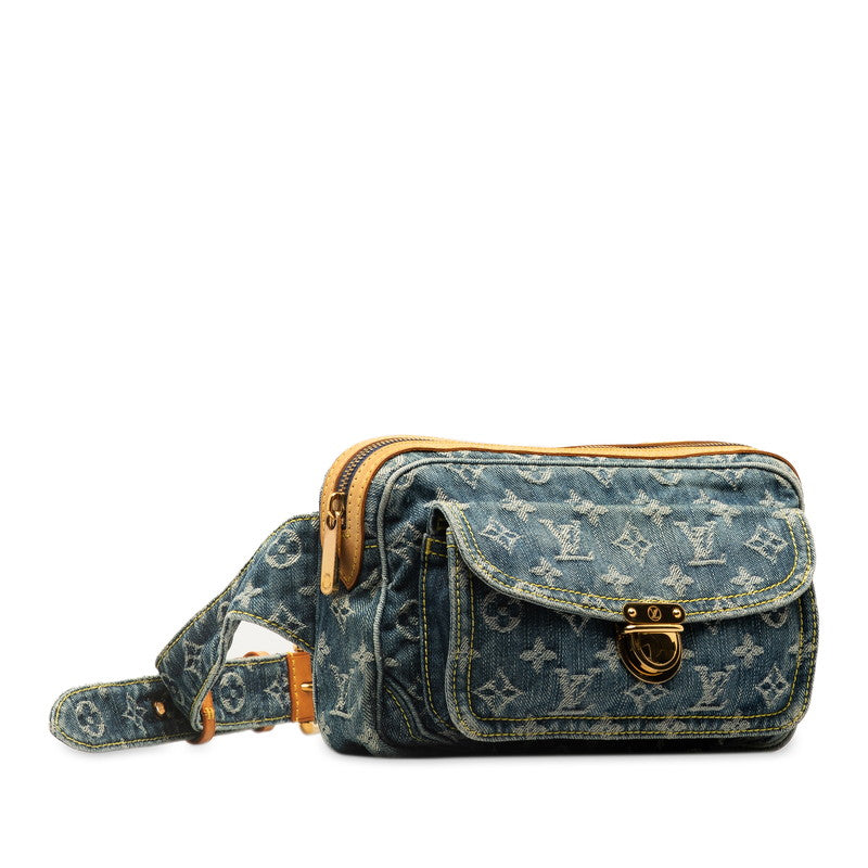 Louis Vuitton Monogram Denim Pouch Indigo Body Bag Waist Bag M95347 Blue Denim Leather  Louis Vuitton