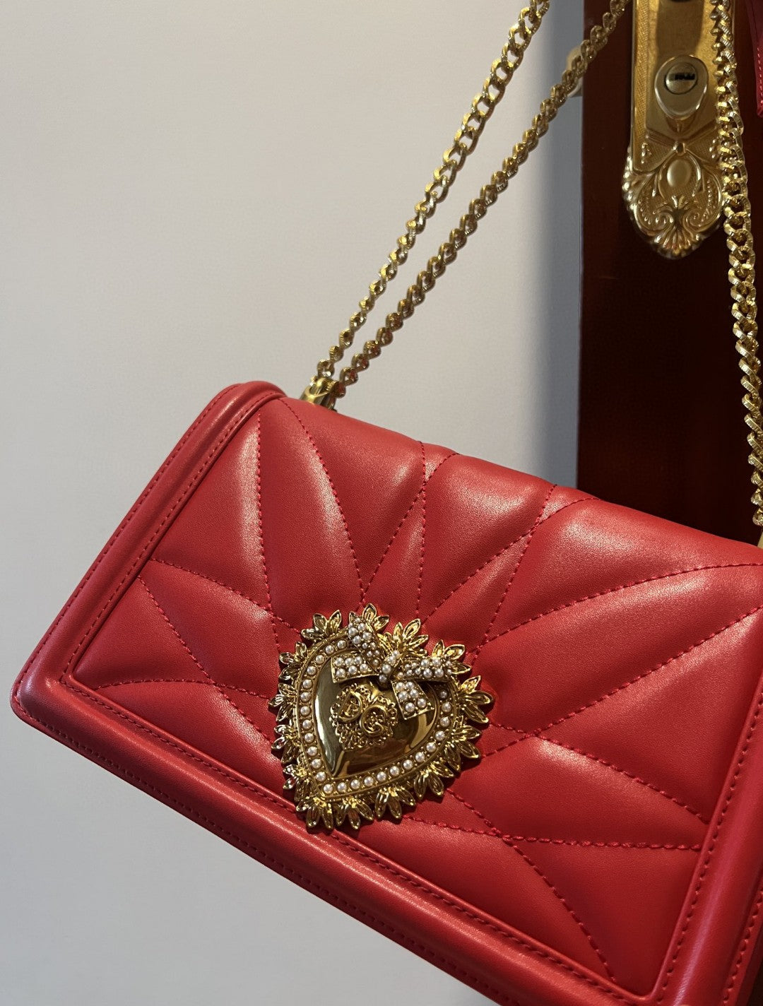 GLAMI Large Devotion Bag In Quilted Nappa Red For Women 10in/26cm GLAMI GLAMI6651AV96787124