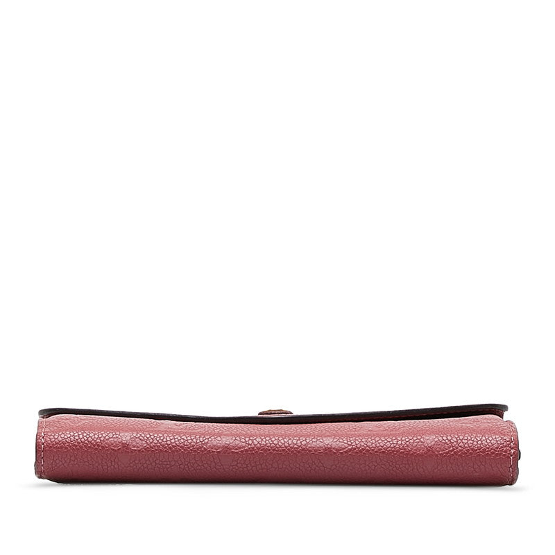 Louis Vuitton Monogram Amplant Portfolio Sarah Long Wallet M62213 Lean Pink Leather  Louis Vuitton