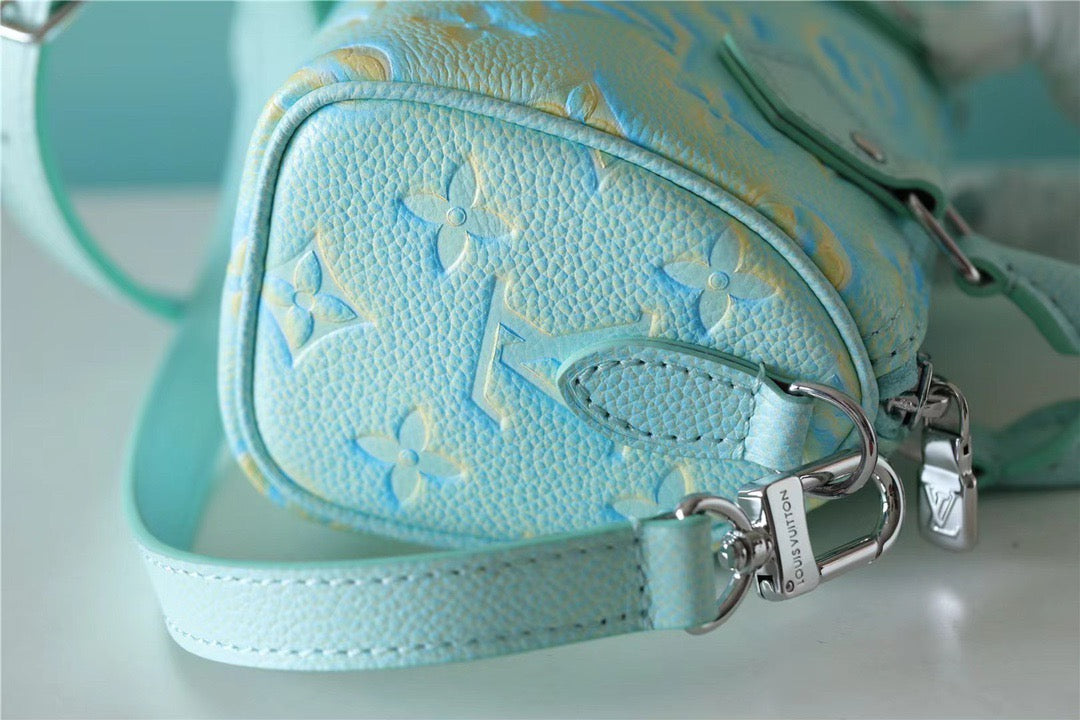 LV Nano Speedy Monogram Empreinte Vert D’eau Green For Women,  Shoulder And Crossbody Bags 16cm/6.3in LVÃ‚Â 