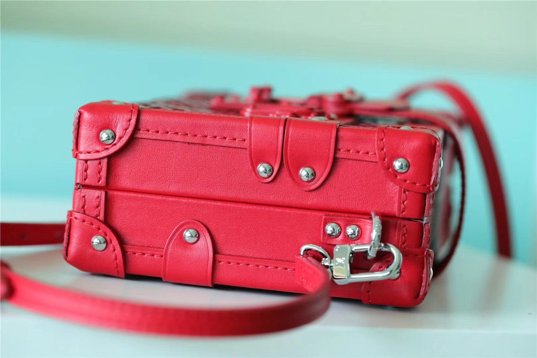 LV Petite Malle Monogram Red For Women, WomenÃ¢â‚¬â„¢s Handbags, Shoulder And Crossbody Bags 7.9in/20cm LVÃ‚Â 
