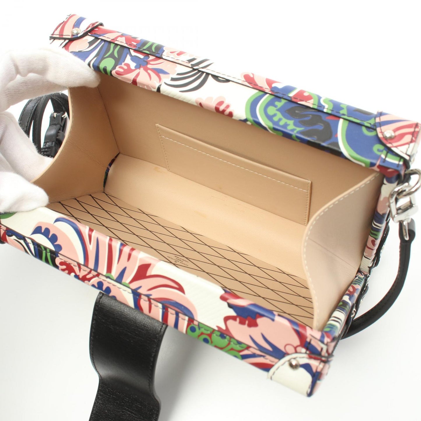 Louis Vuitton Floral Print Petite Malle  Leather Shoulder Bag