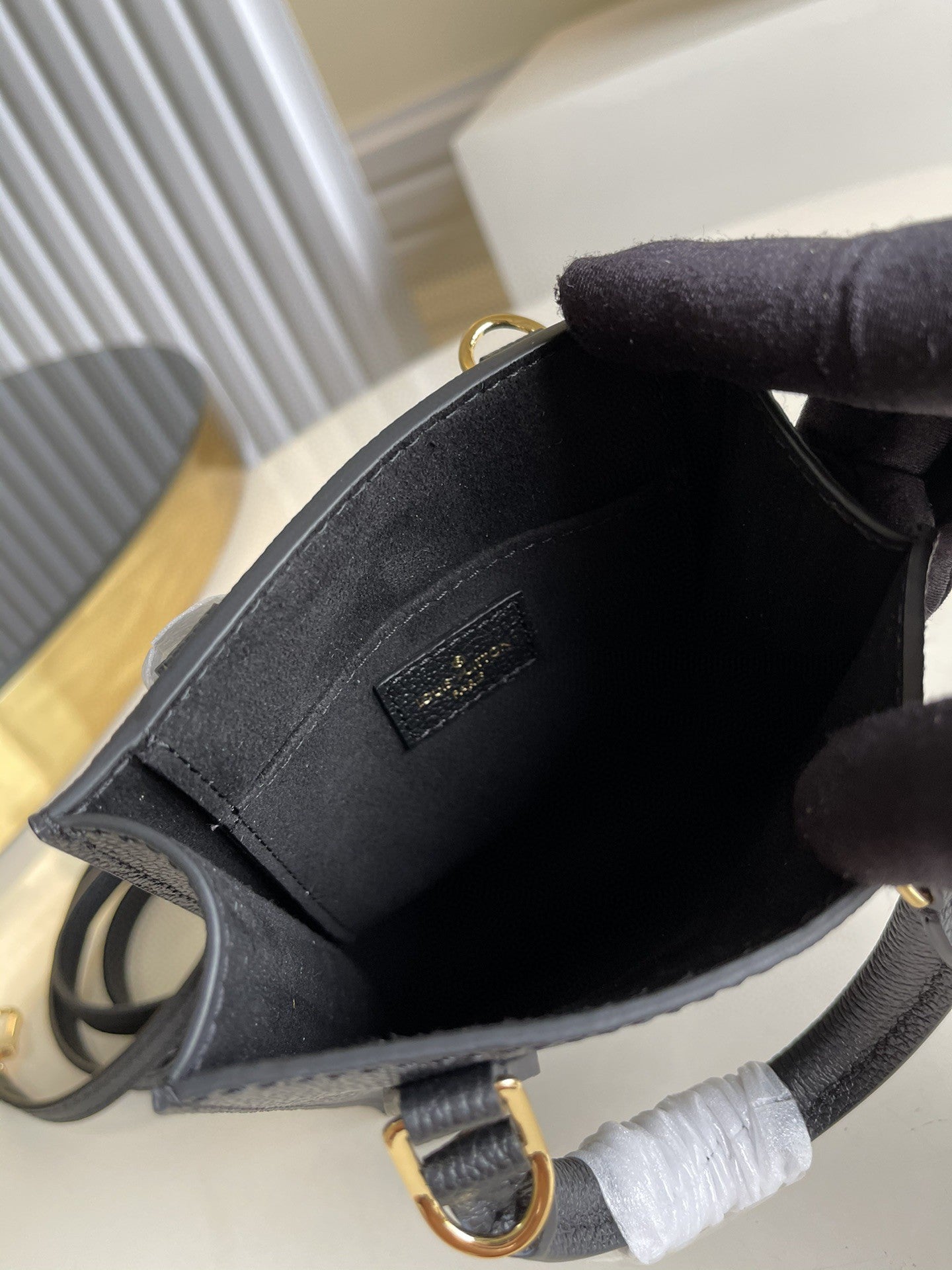 LV Petit Sac Plat Monogram Empreinte Black/Beige For Women, WomenÃ¢â‚¬â„¢s Handbags, Shoulder And Crossbody Bags 5.5in/14cm LV M81416