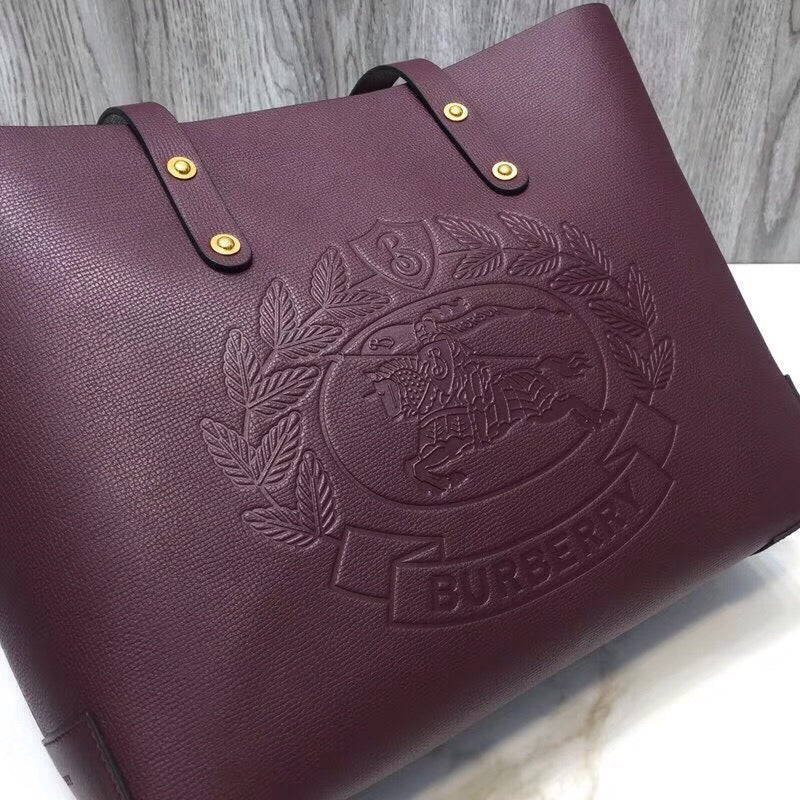 GLAMI Small Embossed Crest Tote Purple For Women, Bags 13.8in/35cm