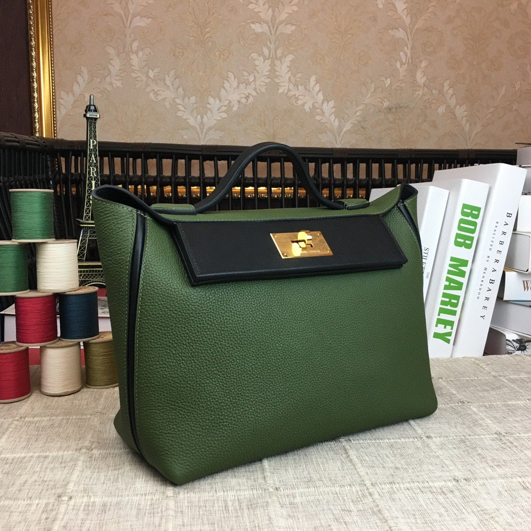 GLAMI 24/24 ClemenGLAMI Swift Green Gold Toned Hardware For Women, Handbags, Shoulder Bags 11.4in/29cm