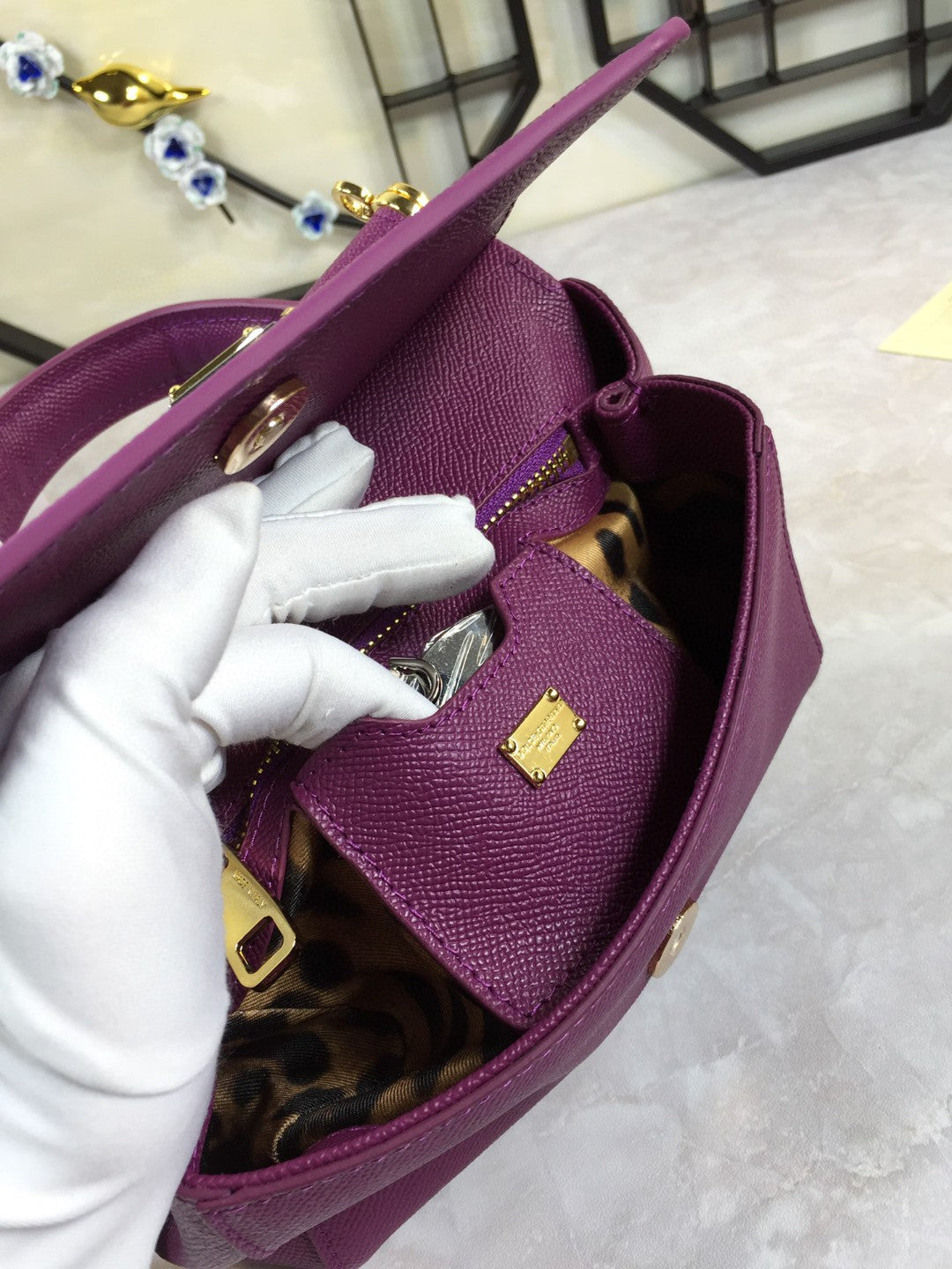 GLAMI MeGLAMIum Sicily Handbag In Dauphine Violet For Women 10.2in/26cm GLAMI