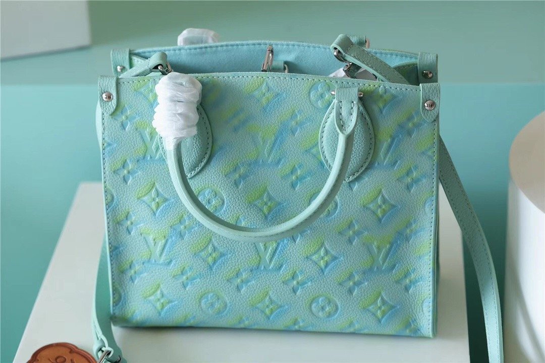 LV OnTheGo PM Monogram Empreinte Light Green For Women, WomenÃ¢â‚¬â„¢s Bags, Shoulder And Crossbody Bags 9.8in/25cm LV]
