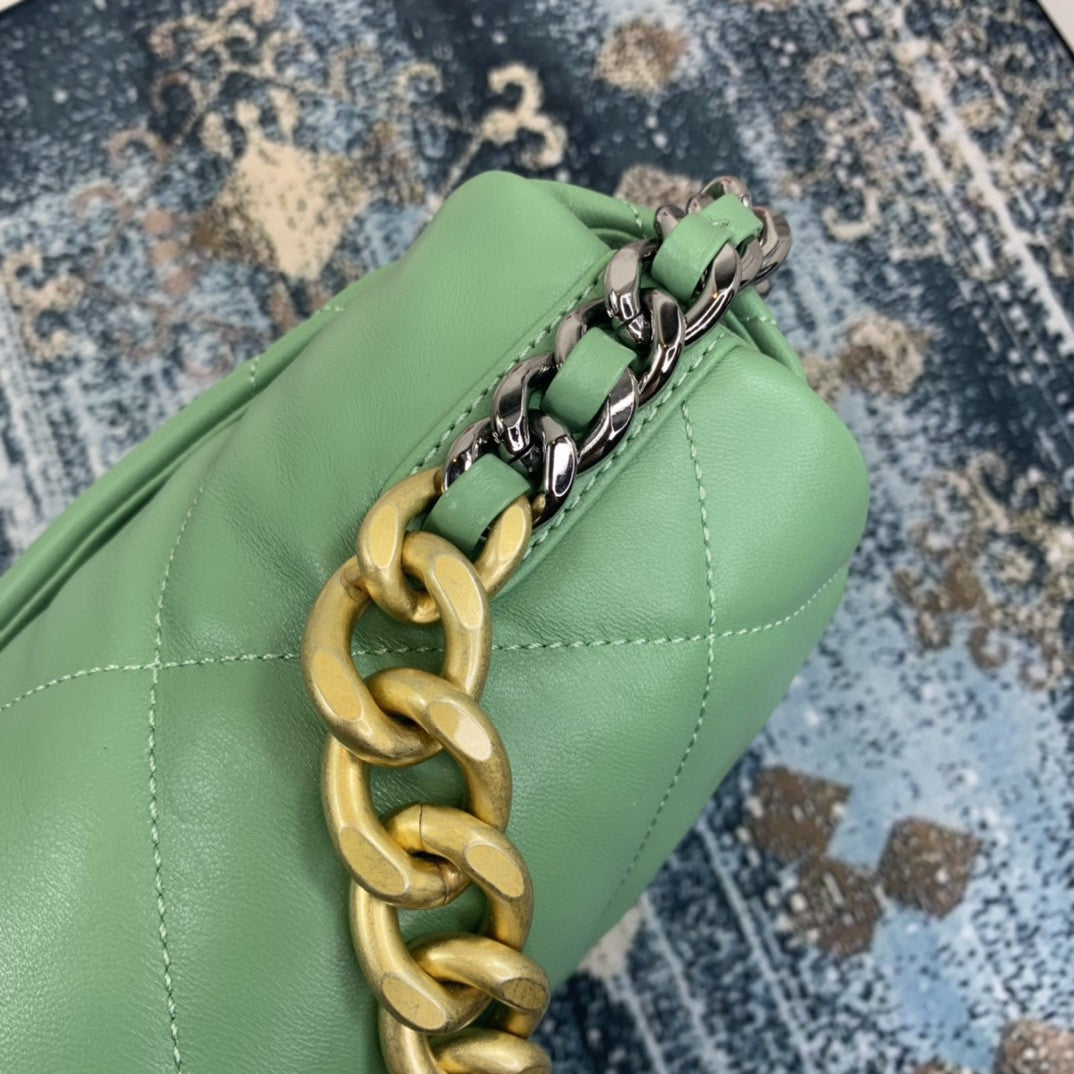CHL 19 GlamIap Bag Gold Hardware Green For Women Handbags, Shoulder Bags 10.2in/26cm AS1160
