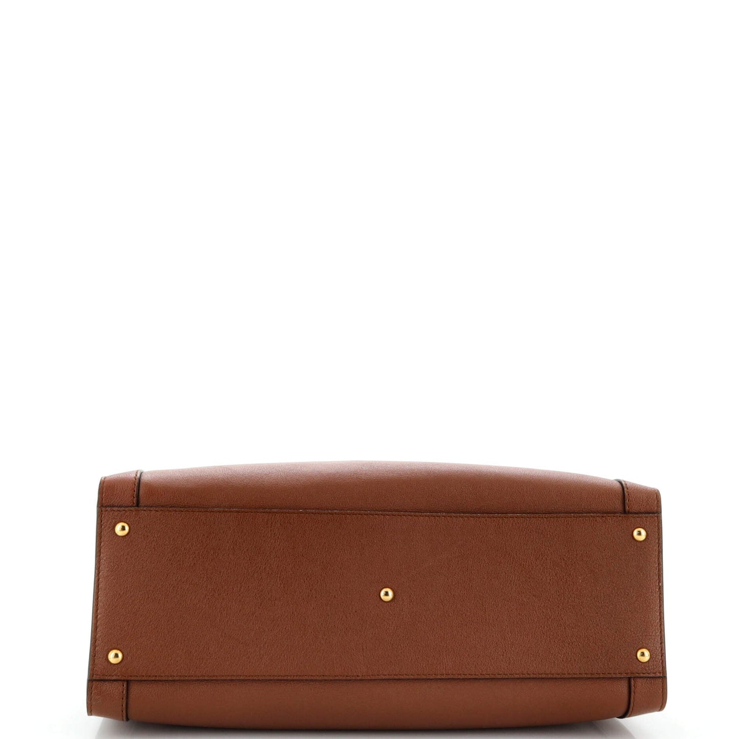 Diana NM Logo Bamboo Handle Tote Embossed Leather Medium