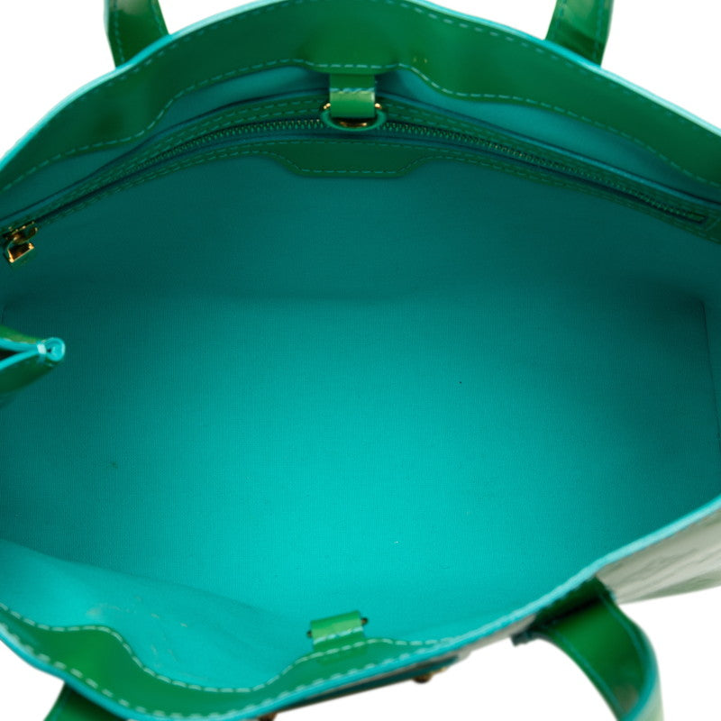 Louis Vuitton Monogram Verney M91724 Handbag Patent Leather Blue Lagoon Green Lady Lagoon