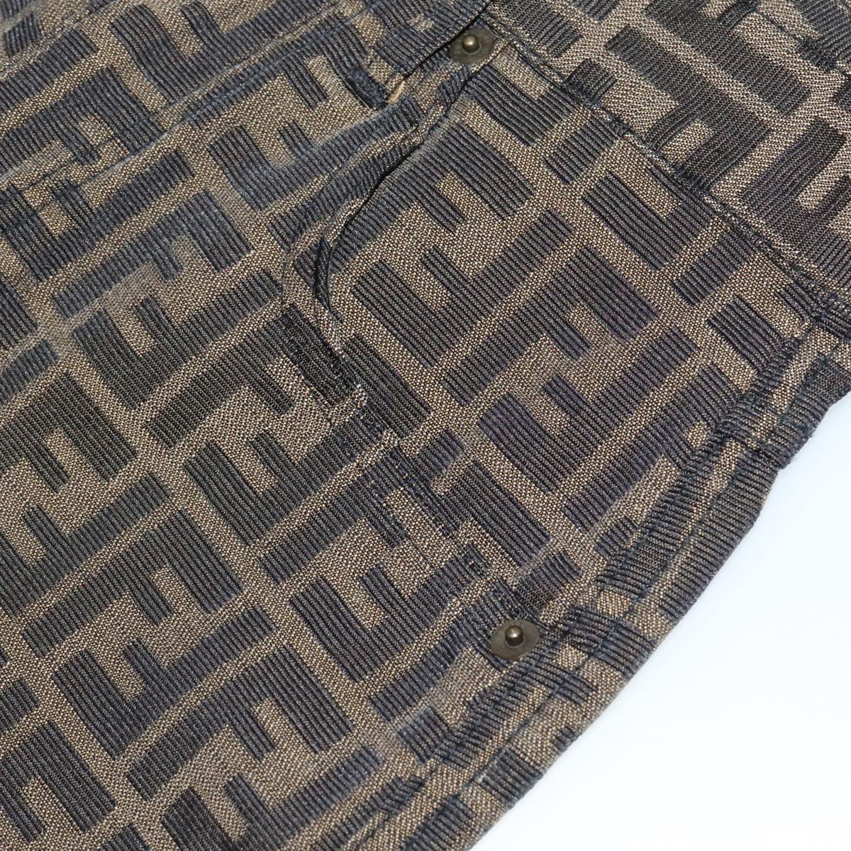 FENDI Zucca Canvas Pants XO Black Brown FF1145
