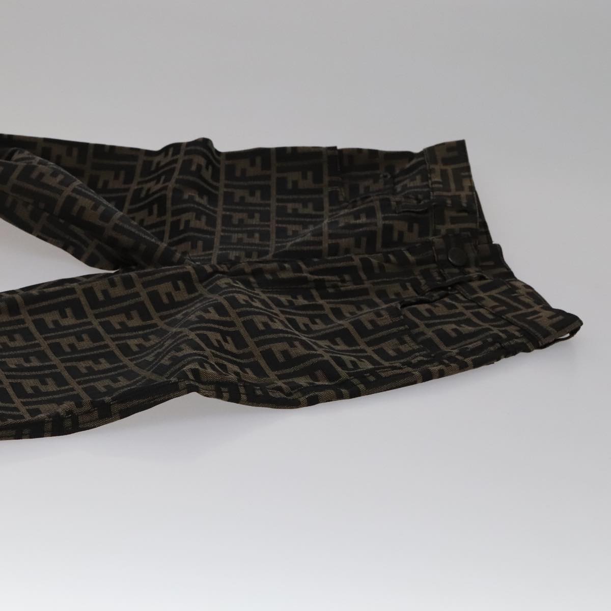 FENDI Zucca Canvas Pants XO Black Brown FF1145