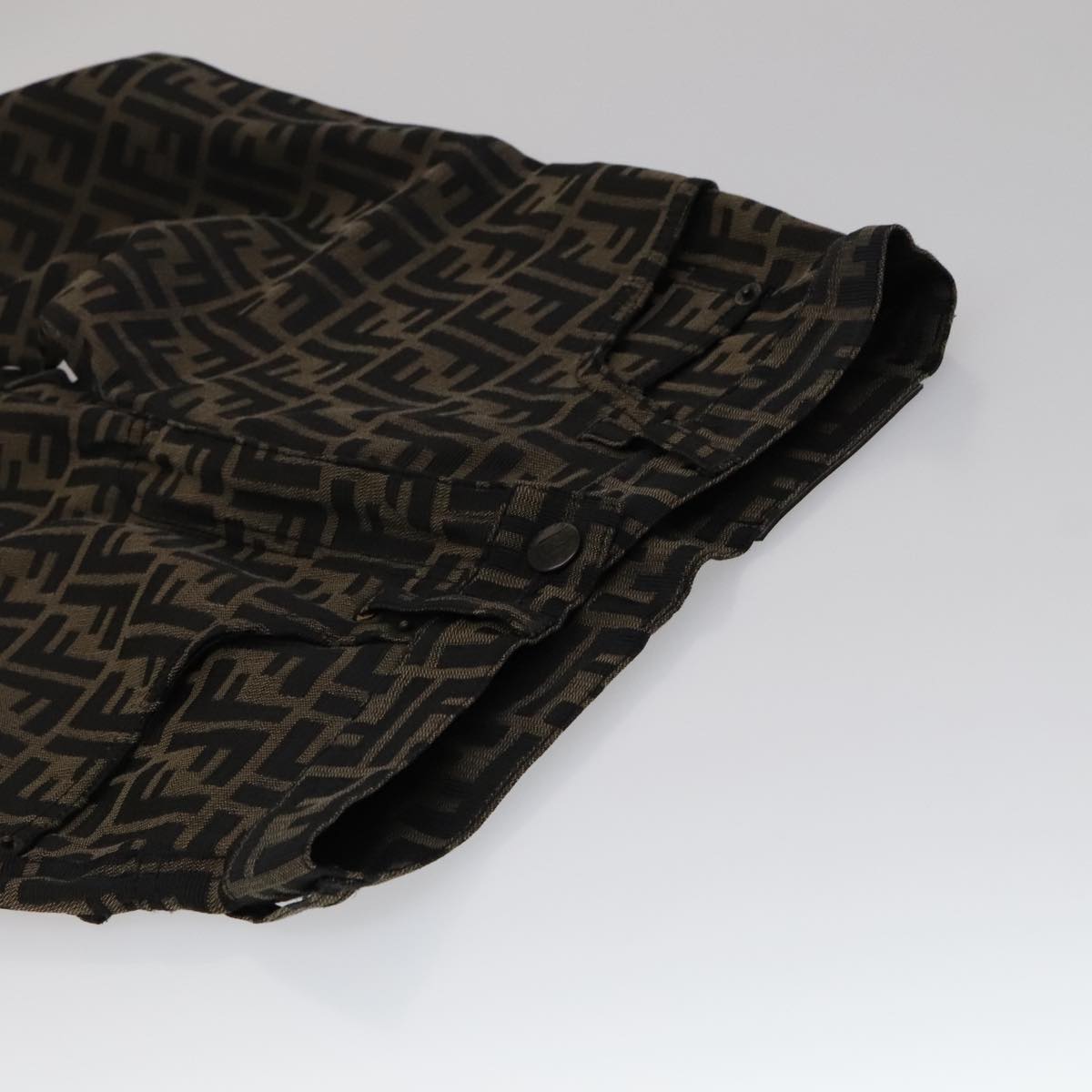 FENDI Zucca Canvas Pants XO Black Brown FF1145