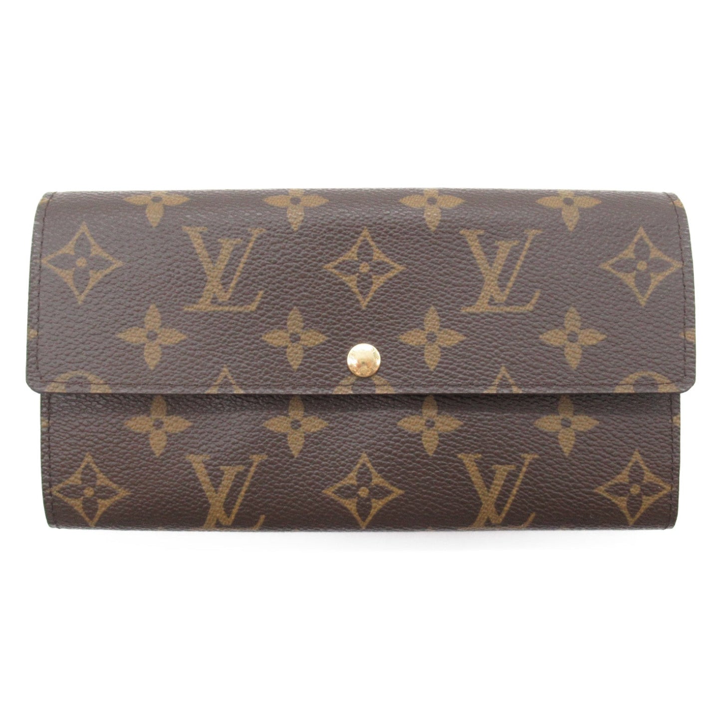 Louis Vuitton Portefolio Sarah Double Fold Wallet Wallet PVC Coated Canvas Monogram   Brown M61734