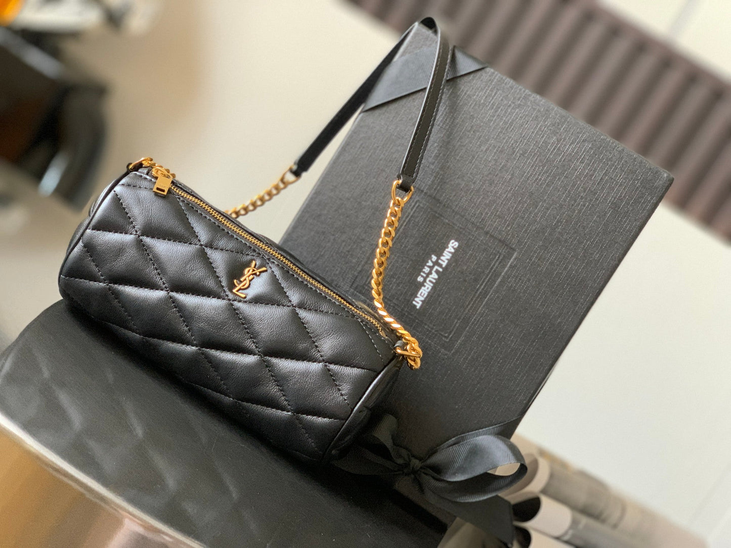 GLAMI Sade Mini Tube Bag For Women 7.9in/20cm Black YSL 699703AAAJU1000