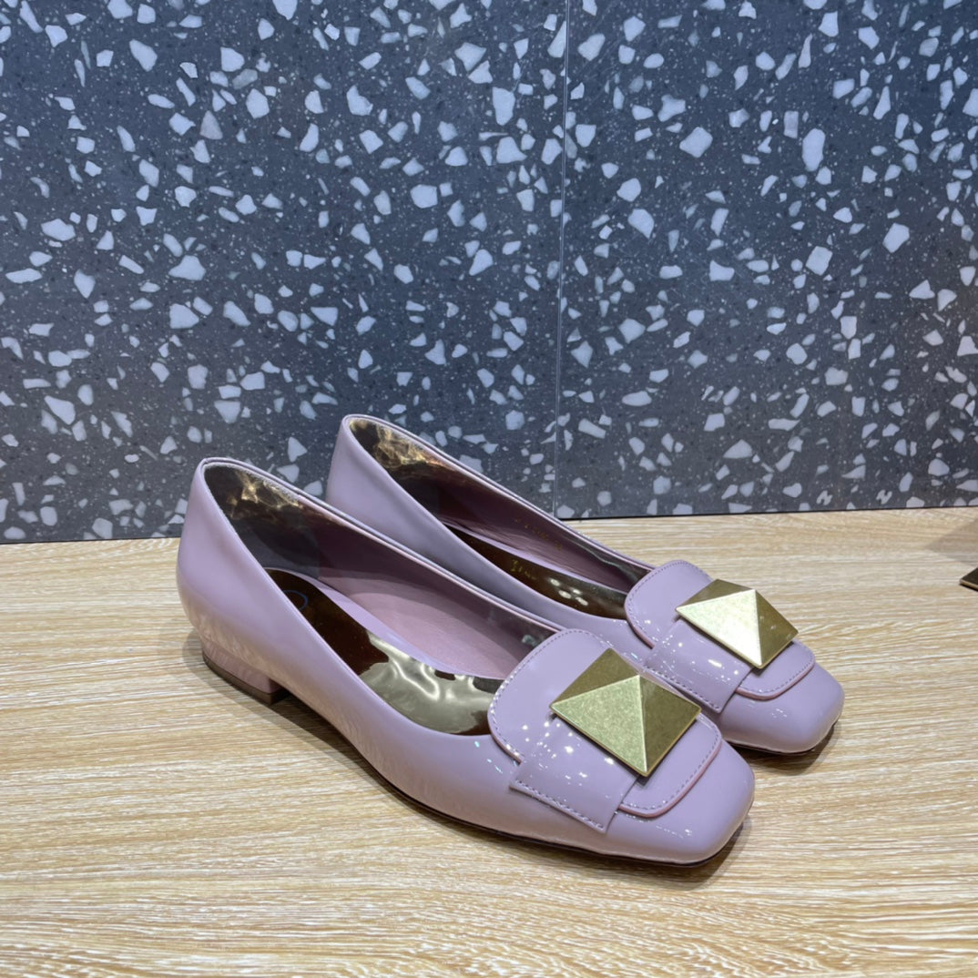 Valentino Garavani One Stud Patent Ballet GlamIats Light Pink For Women