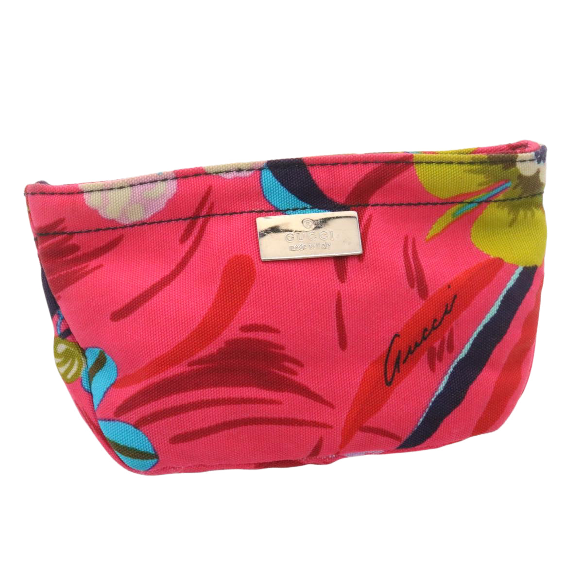 GUCCI Floral Pouch Nylon Pink fm1065