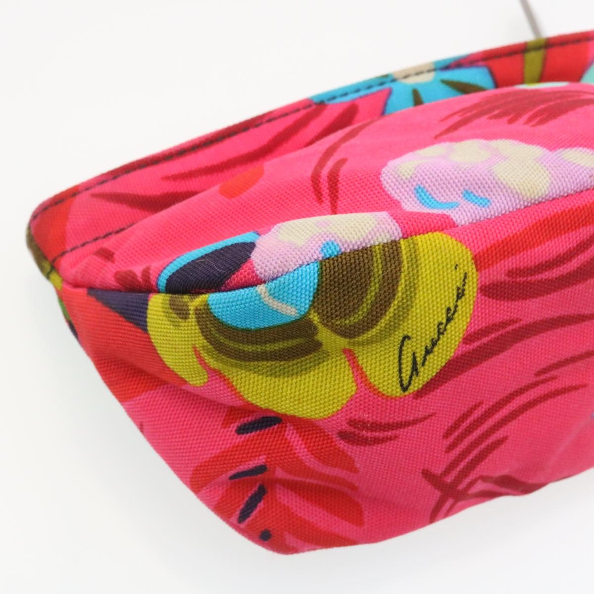 GUCCI Floral Pouch Nylon Pink fm1065