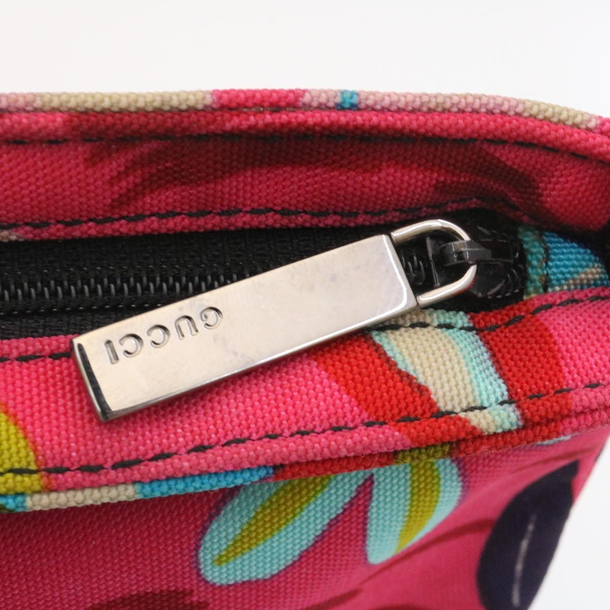 GUCCI Floral Pouch Nylon Pink fm1065
