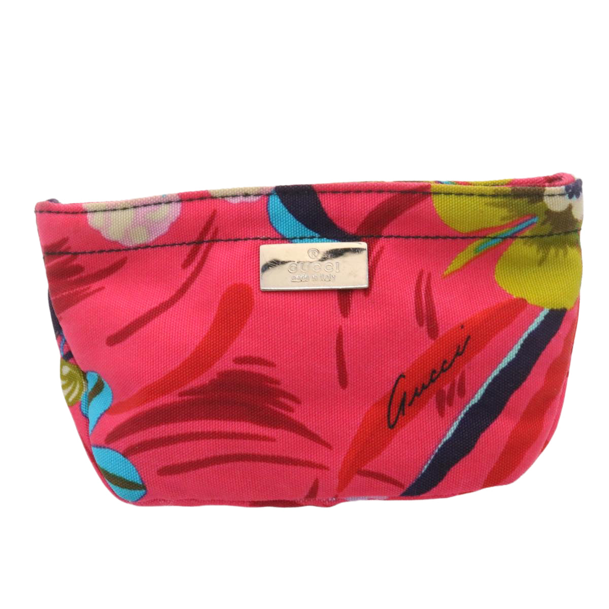 GUCCI Floral Pouch Nylon Pink fm1065